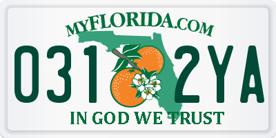 FL license plate 0312YA