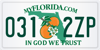 FL license plate 0312ZP