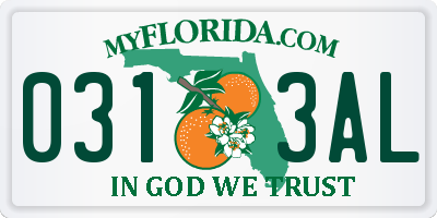 FL license plate 0313AL