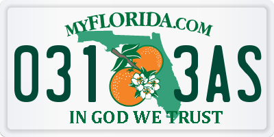 FL license plate 0313AS