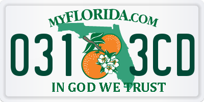 FL license plate 0313CD