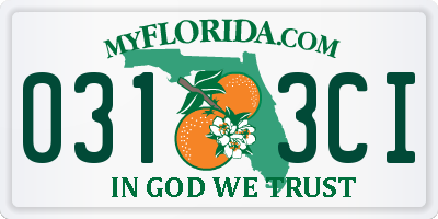 FL license plate 0313CI