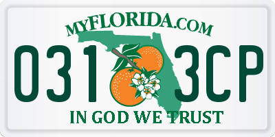 FL license plate 0313CP