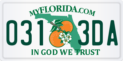 FL license plate 0313DA