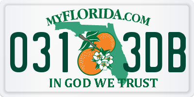 FL license plate 0313DB