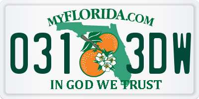 FL license plate 0313DW