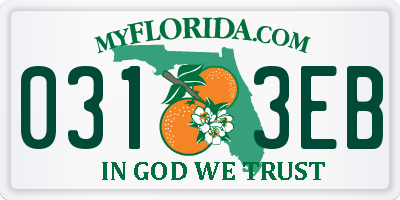 FL license plate 0313EB