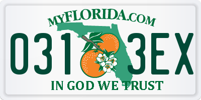 FL license plate 0313EX