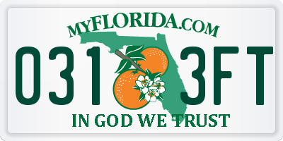 FL license plate 0313FT