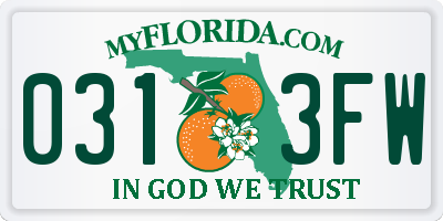 FL license plate 0313FW