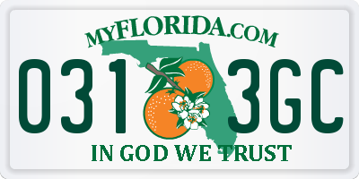 FL license plate 0313GC