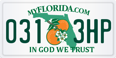FL license plate 0313HP