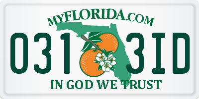 FL license plate 0313ID