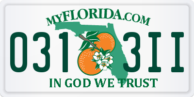 FL license plate 0313II