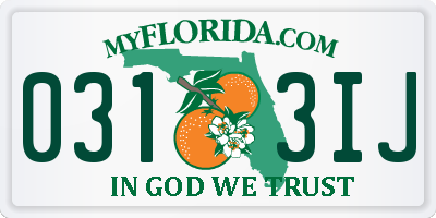 FL license plate 0313IJ