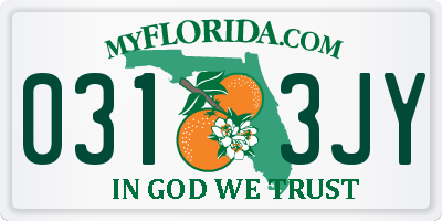 FL license plate 0313JY