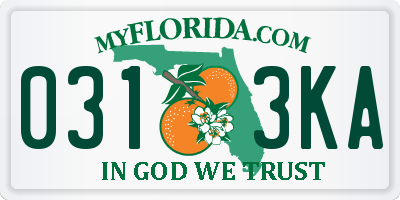 FL license plate 0313KA
