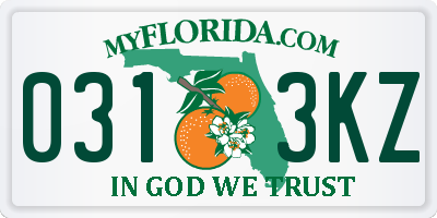 FL license plate 0313KZ