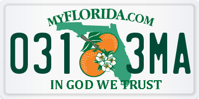 FL license plate 0313MA