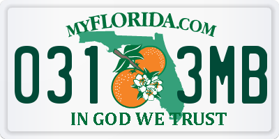 FL license plate 0313MB