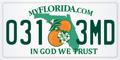 FL license plate 0313MD