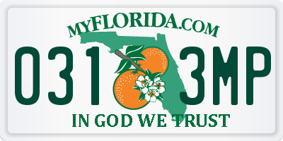 FL license plate 0313MP