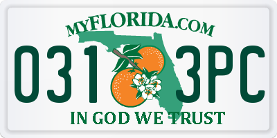 FL license plate 0313PC