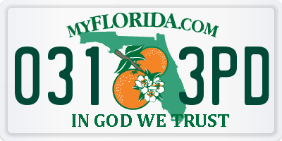 FL license plate 0313PD