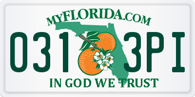 FL license plate 0313PI