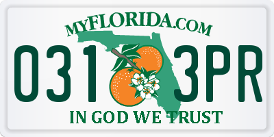 FL license plate 0313PR