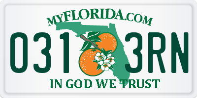 FL license plate 0313RN