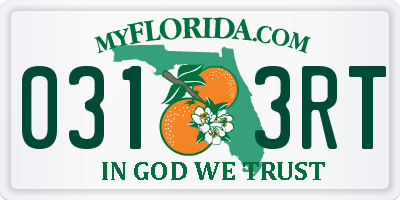 FL license plate 0313RT