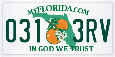 FL license plate 0313RV