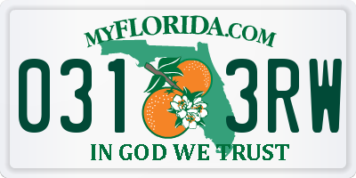 FL license plate 0313RW