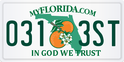 FL license plate 0313ST