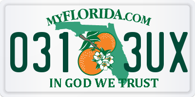 FL license plate 0313UX