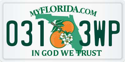 FL license plate 0313WP