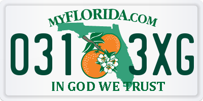 FL license plate 0313XG