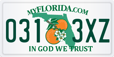 FL license plate 0313XZ