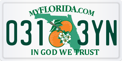 FL license plate 0313YN