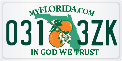 FL license plate 0313ZK