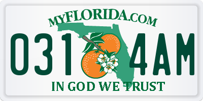 FL license plate 0314AM