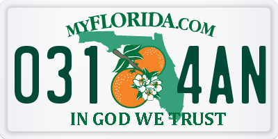 FL license plate 0314AN