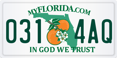 FL license plate 0314AQ