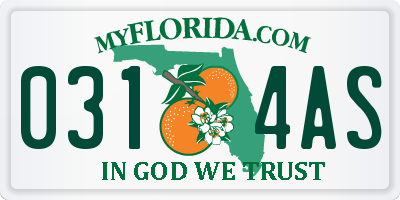 FL license plate 0314AS