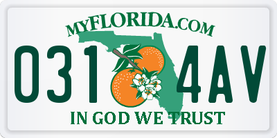 FL license plate 0314AV