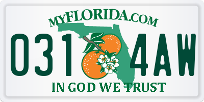 FL license plate 0314AW