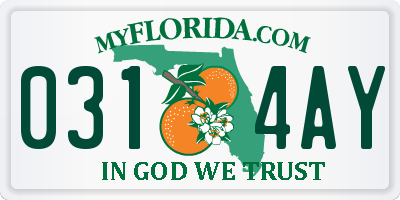 FL license plate 0314AY