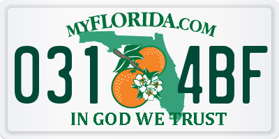 FL license plate 0314BF