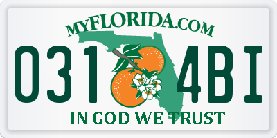 FL license plate 0314BI